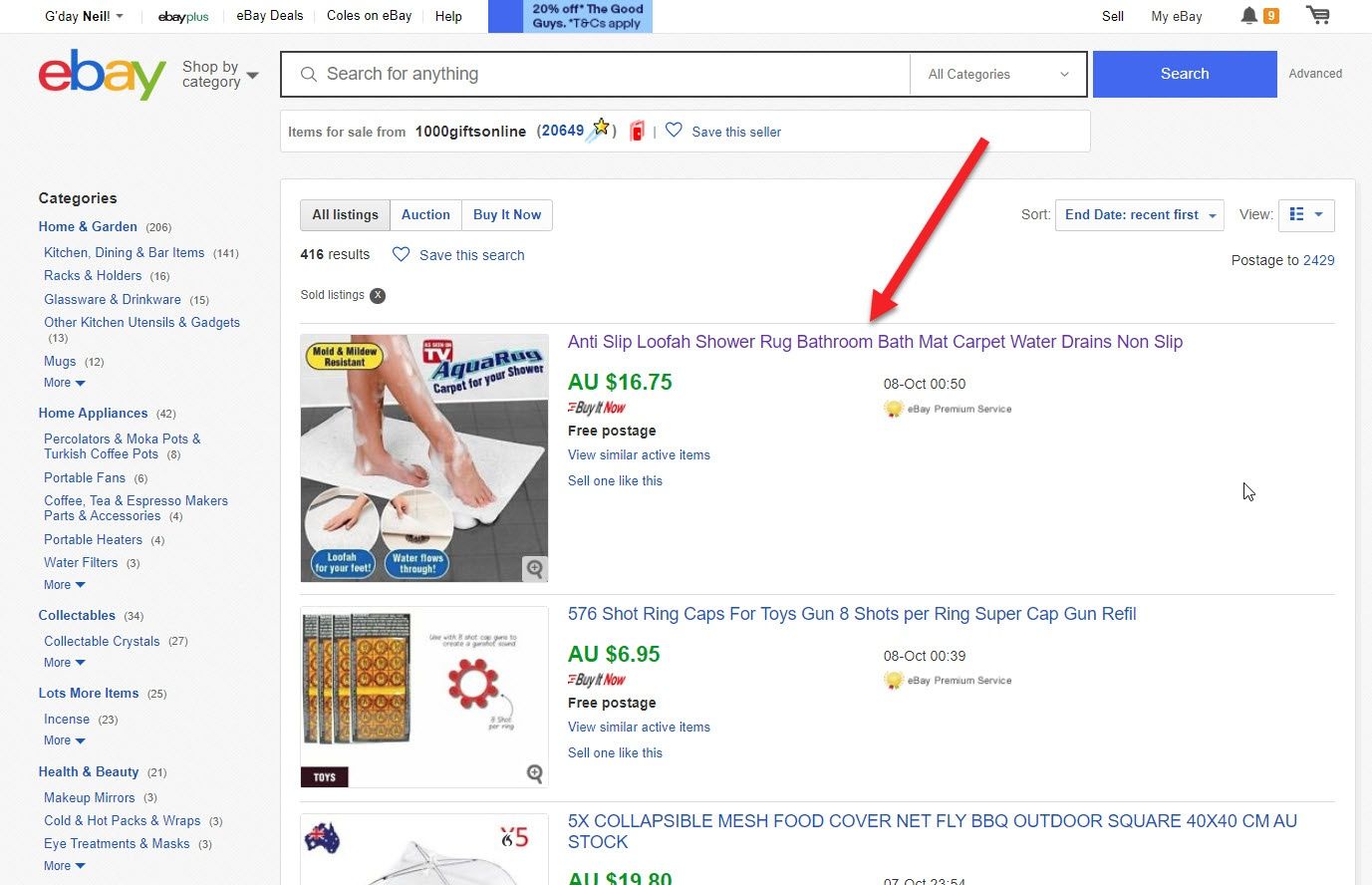 ebay seo competition