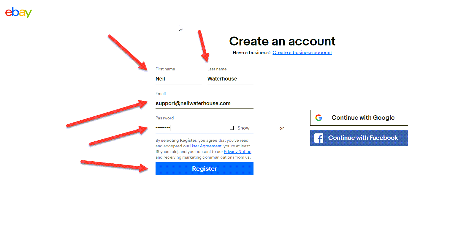 How to open an eBay account
