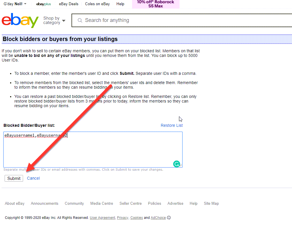 How to block eBay Buyer