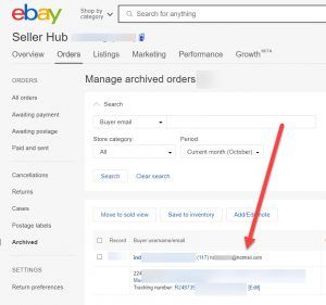 how to find buyers email address on ebay